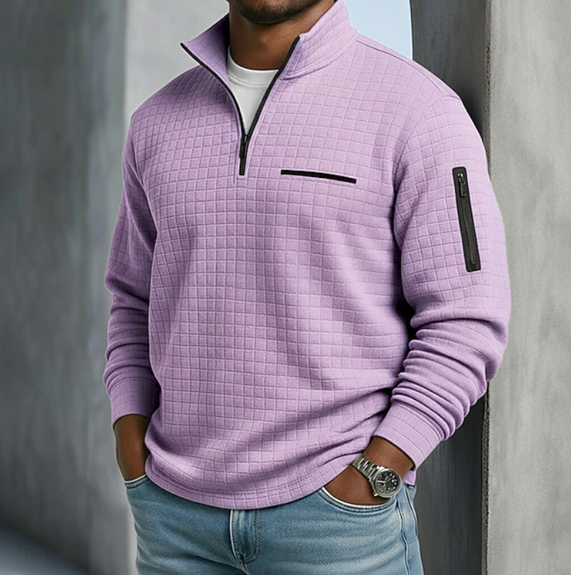 Carlos | Sweater texturado media cremallera