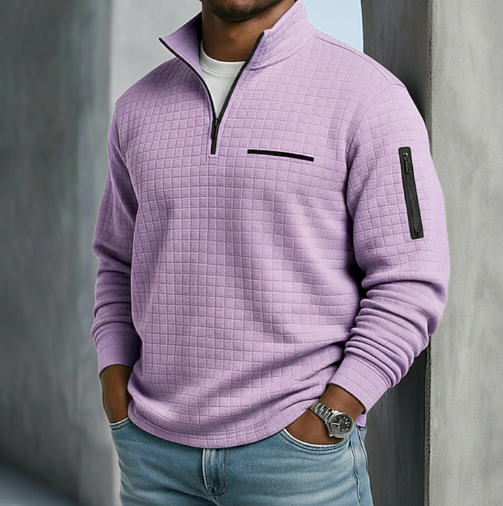 Carlos | Sweater texturado media cremallera