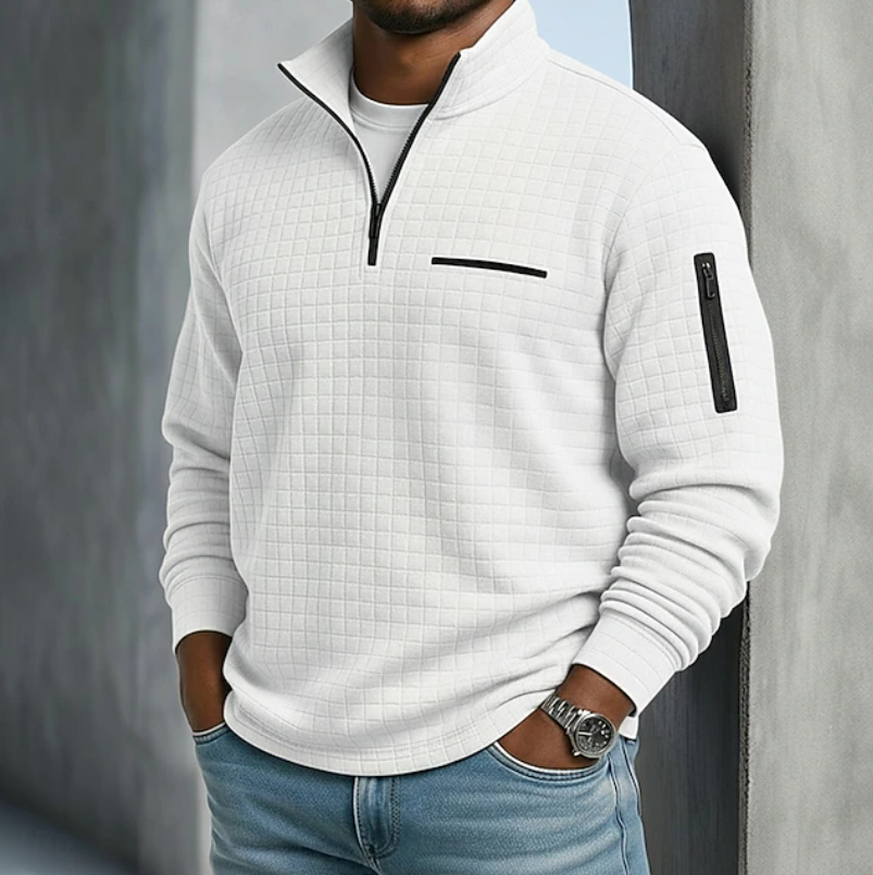 Carlos | Sweater texturado media cremallera