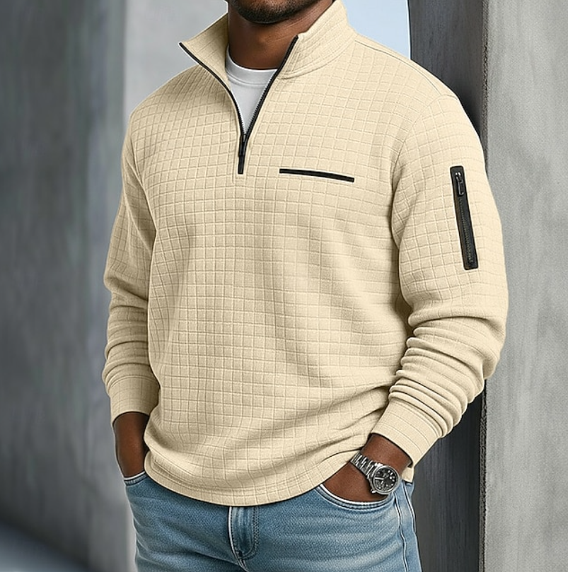 Carlos | Sweater texturado media cremallera
