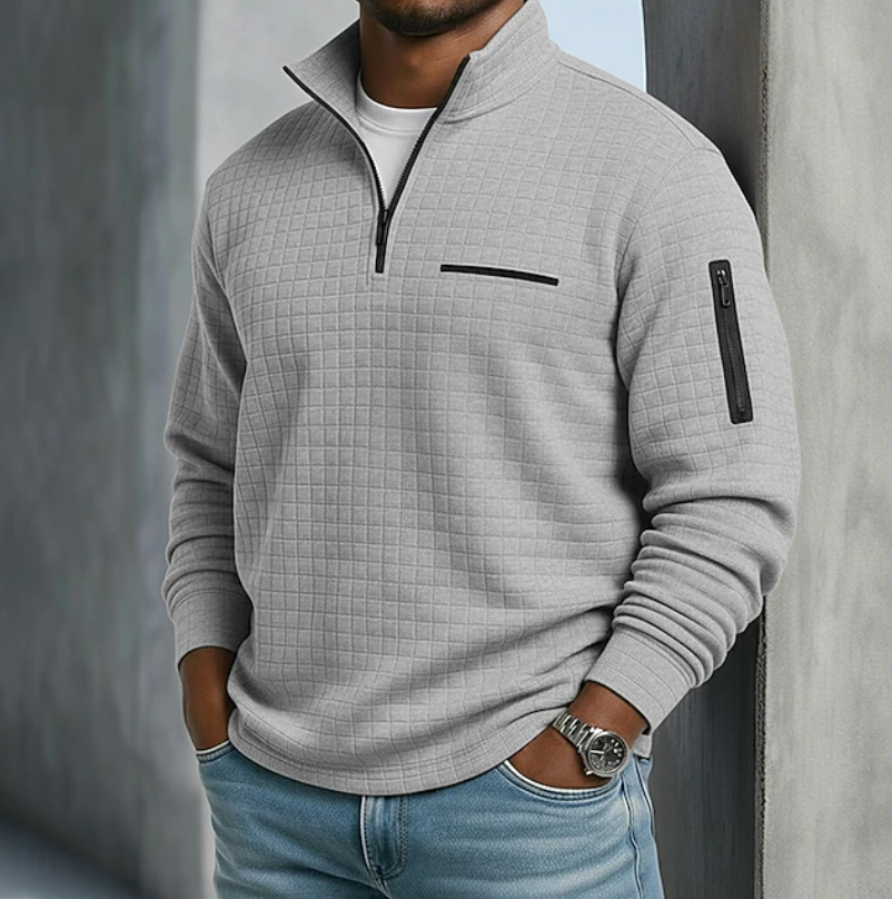 Carlos | Sweater texturado media cremallera
