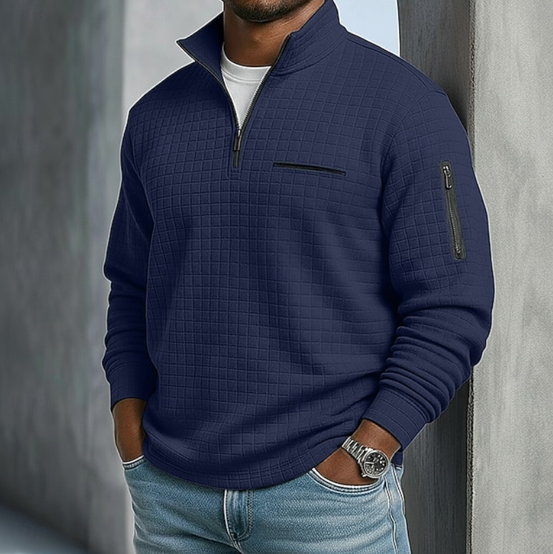 Carlos | Sweater texturado media cremallera