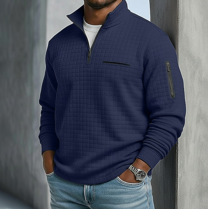 Carlos | Sweater texturado media cremallera