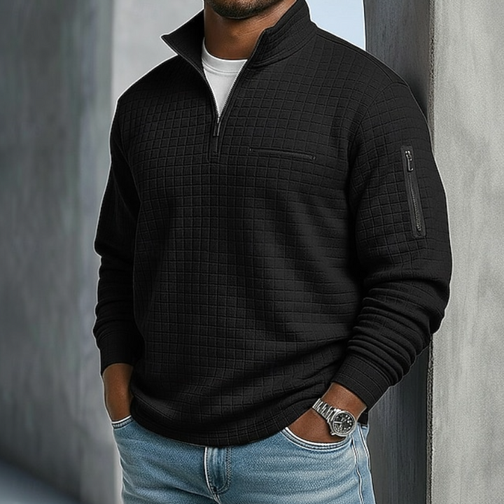 Carlos | Sweater texturado media cremallera