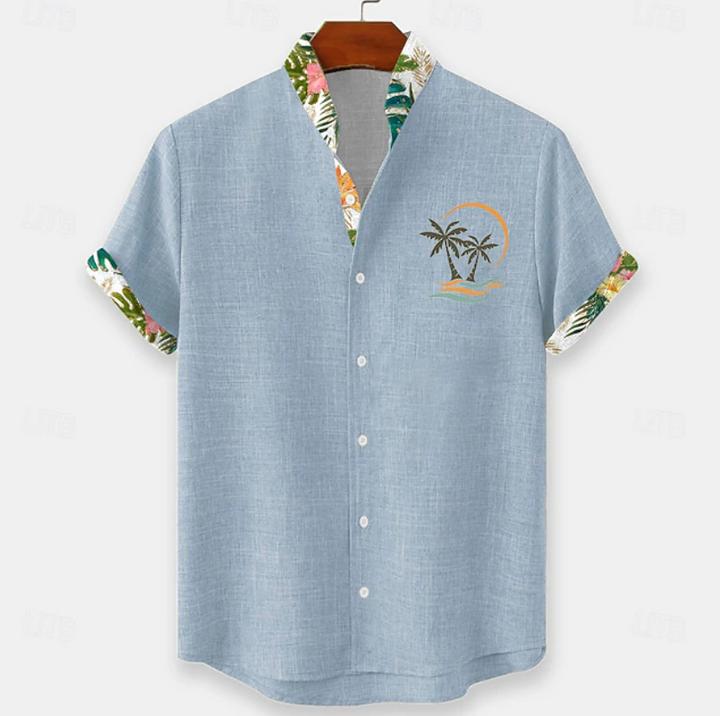 Apolinario | Camisa manga corta con bordado de palmera