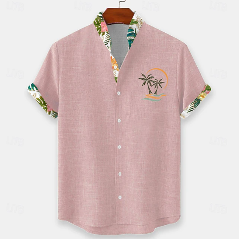 Apolinario | Camisa manga corta con bordado de palmera