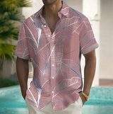 Edmundo | Camisa manga corta con estampado de hojas