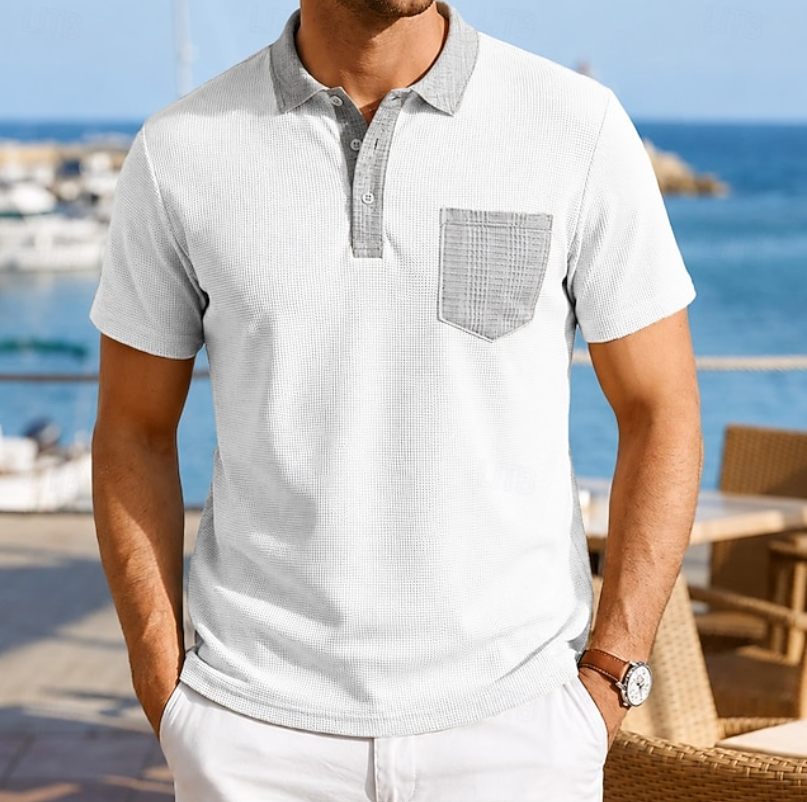 Valerio | Polera polo con bolsillo en contraste