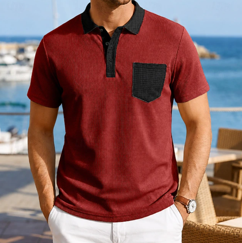 Valerio | Polera polo con bolsillo en contraste
