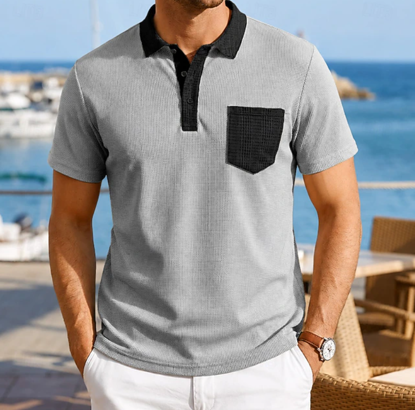 Valerio | Polera polo con bolsillo en contraste