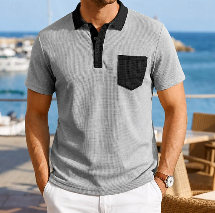 Valerio | Polera polo con bolsillo en contraste