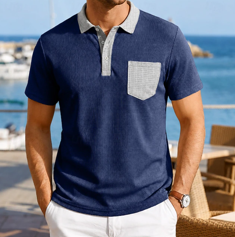 Valerio | Polera polo con bolsillo en contraste