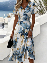 Stephany | Vestido midi floral cruzado