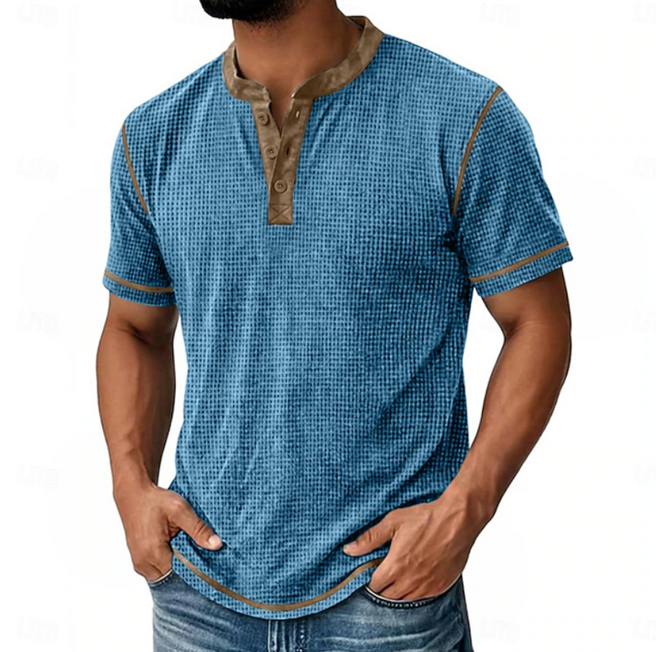 Renato | Polera henley texturada manga corta