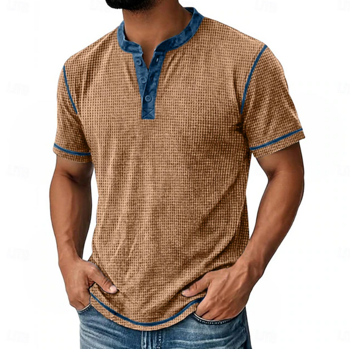 Renato | Polera henley texturada manga corta