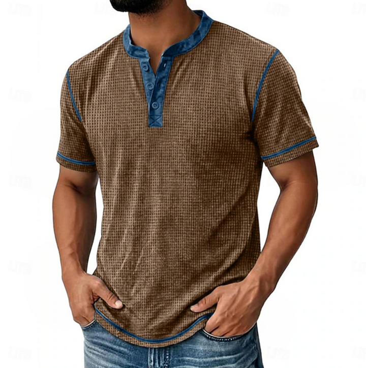 Renato | Polera henley texturada manga corta