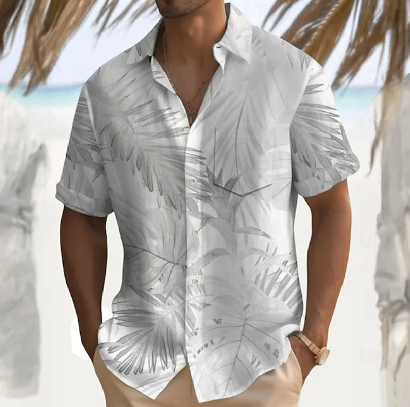 Saúl | Camisa manga corta con estampado tropical