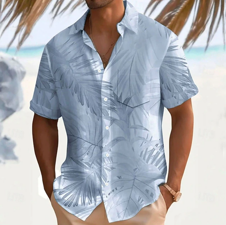 Saúl | Camisa manga corta con estampado tropical