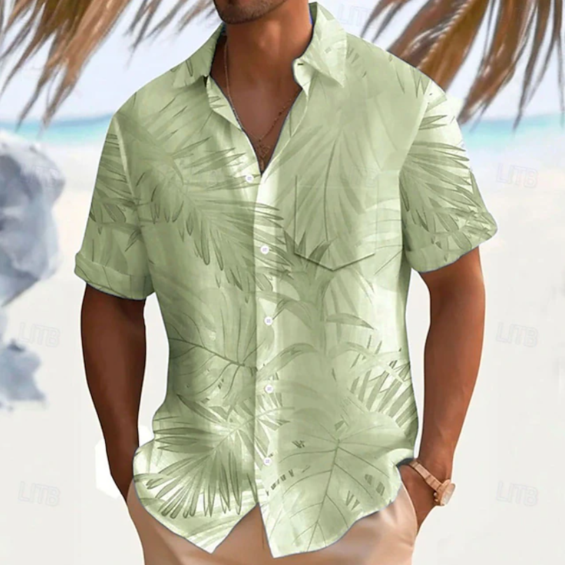 Saúl | Camisa manga corta con estampado tropical