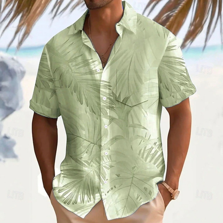 Saúl | Camisa manga corta con estampado tropical