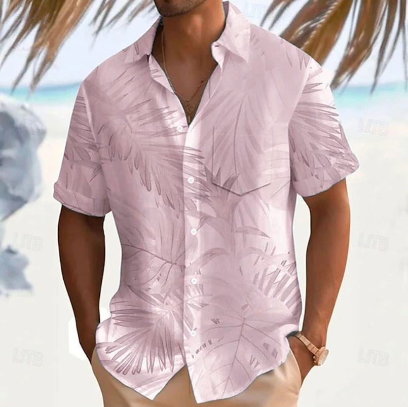 Saúl | Camisa manga corta con estampado tropical