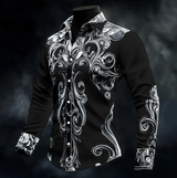 Sebastián | Camisa manga larga con estampado ornamental