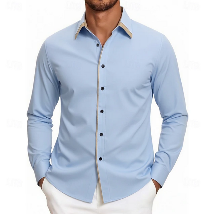 Audilio | Camisa manga larga con vivo en contraste