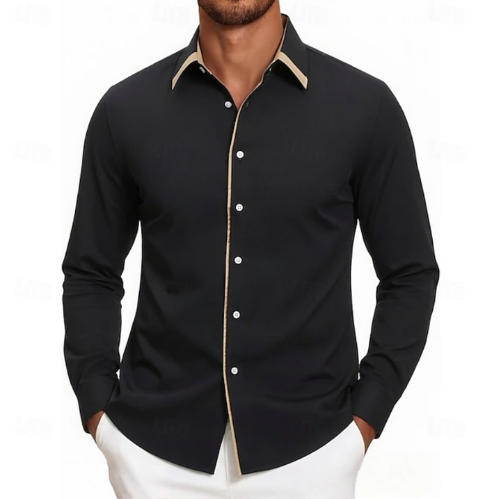 Audilio | Camisa manga larga con vivo en contraste
