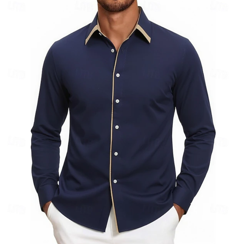 Audilio | Camisa manga larga con vivo en contraste