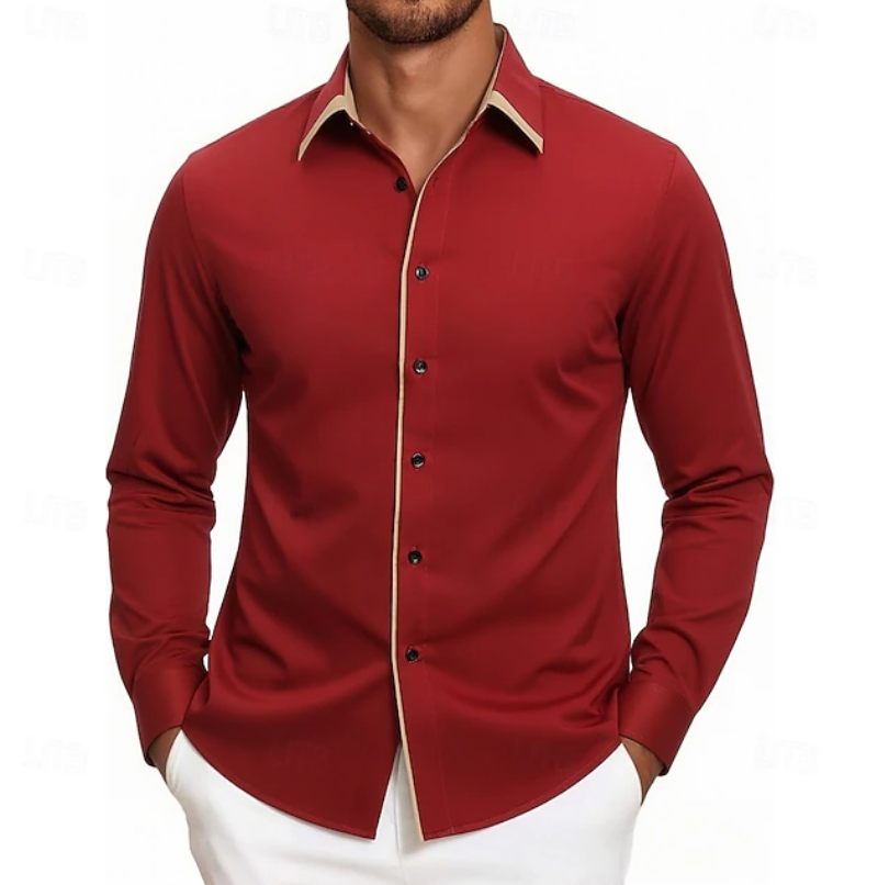 Audilio | Camisa manga larga con vivo en contraste