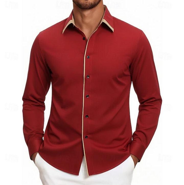 Audilio | Camisa manga larga con vivo en contraste