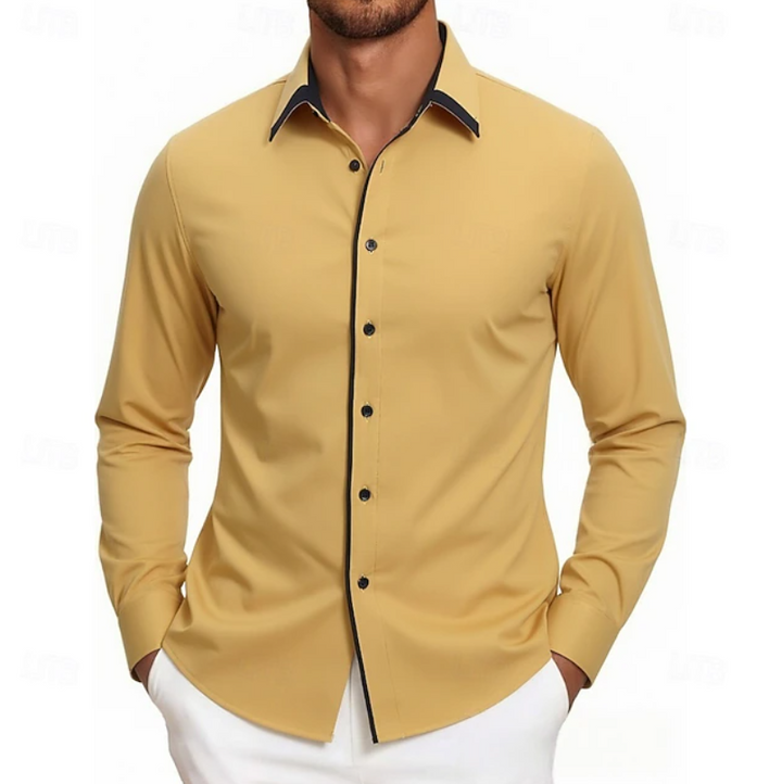 Audilio | Camisa manga larga con vivo en contraste