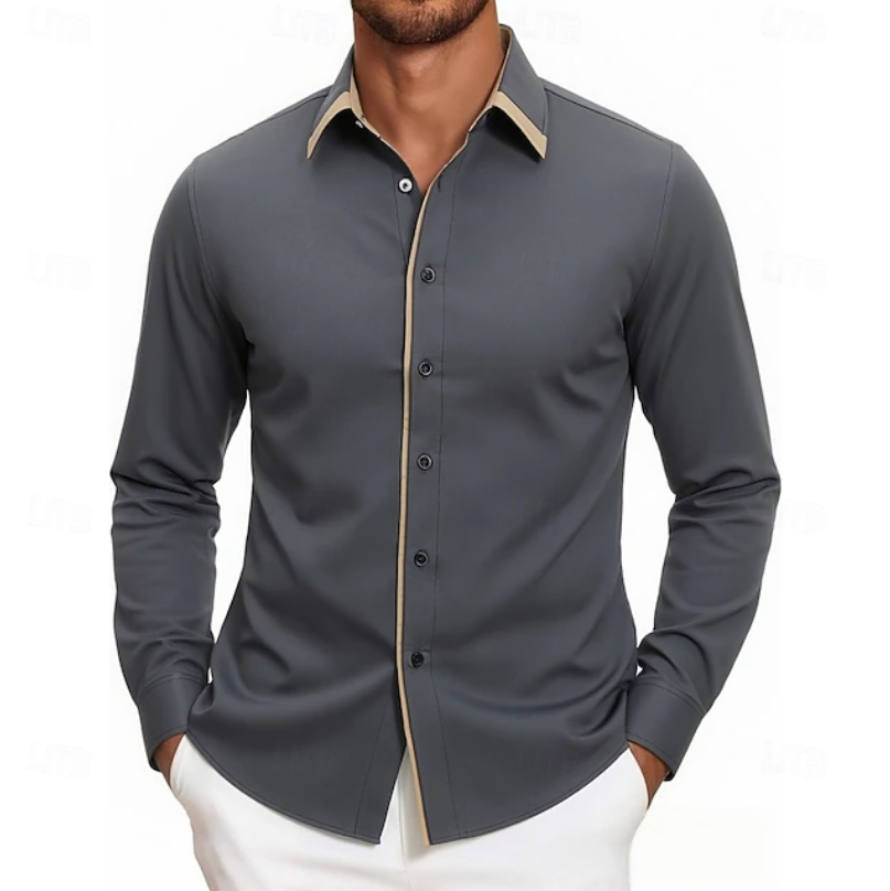 Audilio | Camisa manga larga con vivo en contraste