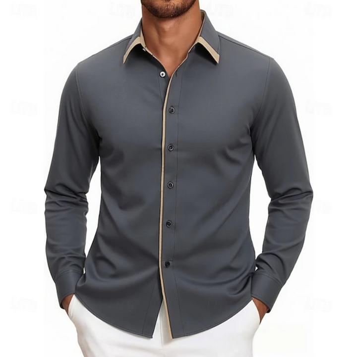Audilio | Camisa manga larga con vivo en contraste