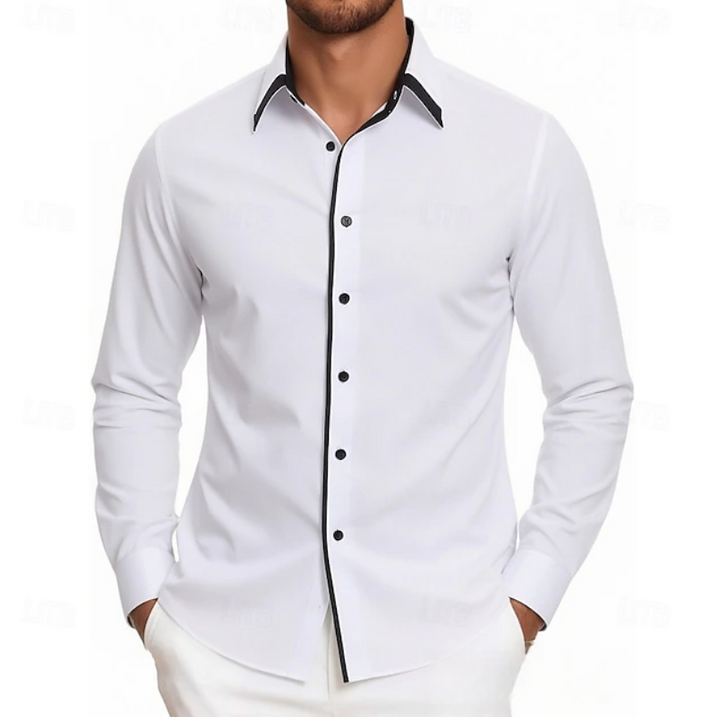 Audilio | Camisa manga larga con vivo en contraste