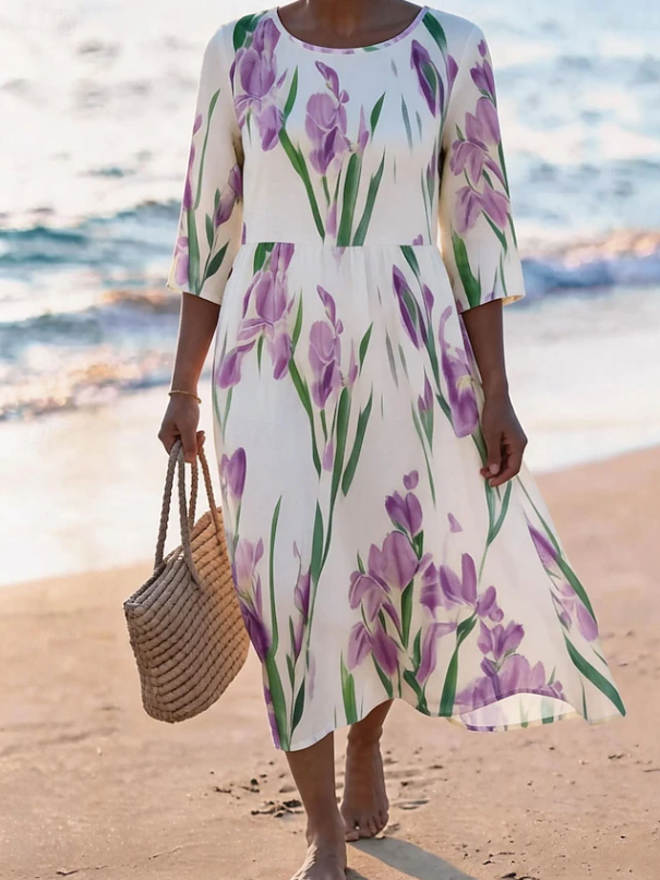 Rubi | Vestido midi estampado suelto