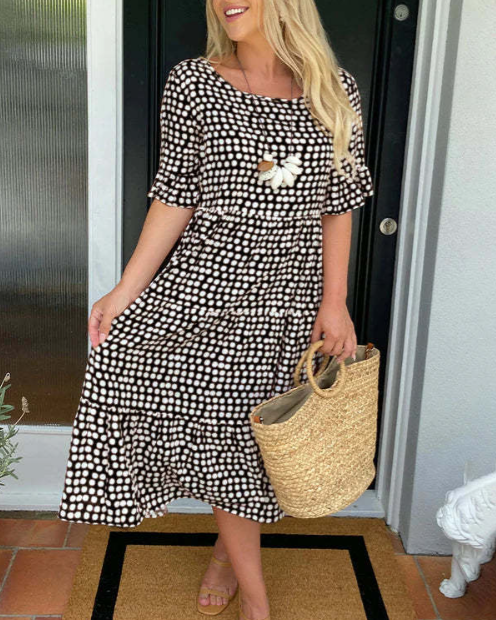 Rose Marie | Vestido midi manga corta