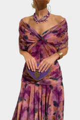 María Emilia | Vestido off shoulder plisado