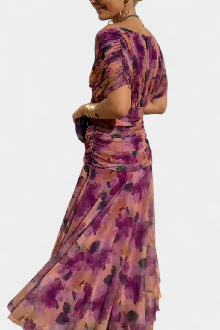 María Emilia | Vestido off shoulder plisado