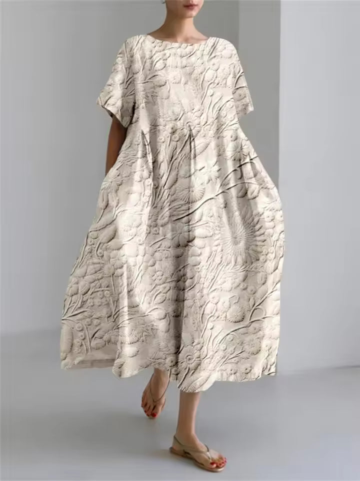Rosario | Vestido largo suelto cuello redondo