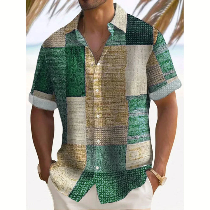 Luciano | Camisa retro de bloques de color