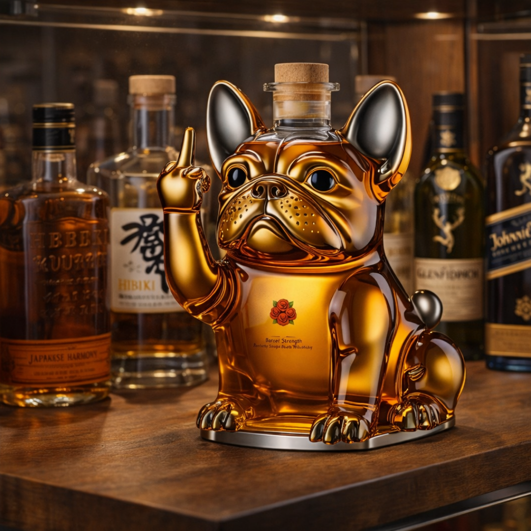 Luciano | Botella de whisky diseño perro