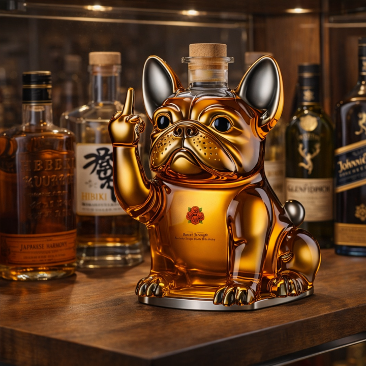 Luciano | Botella de whisky diseño perro