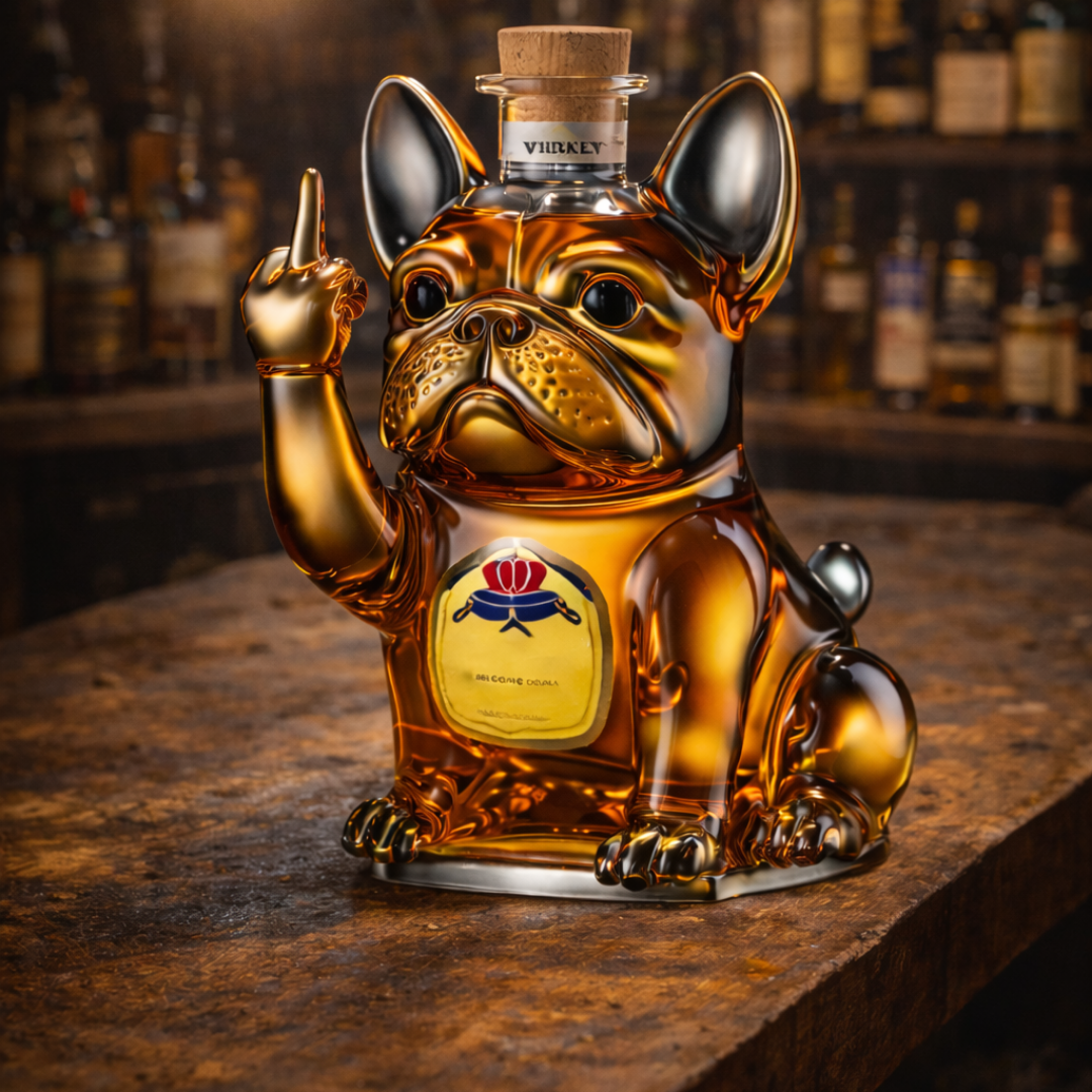 Luciano | Botella de whisky diseño perro