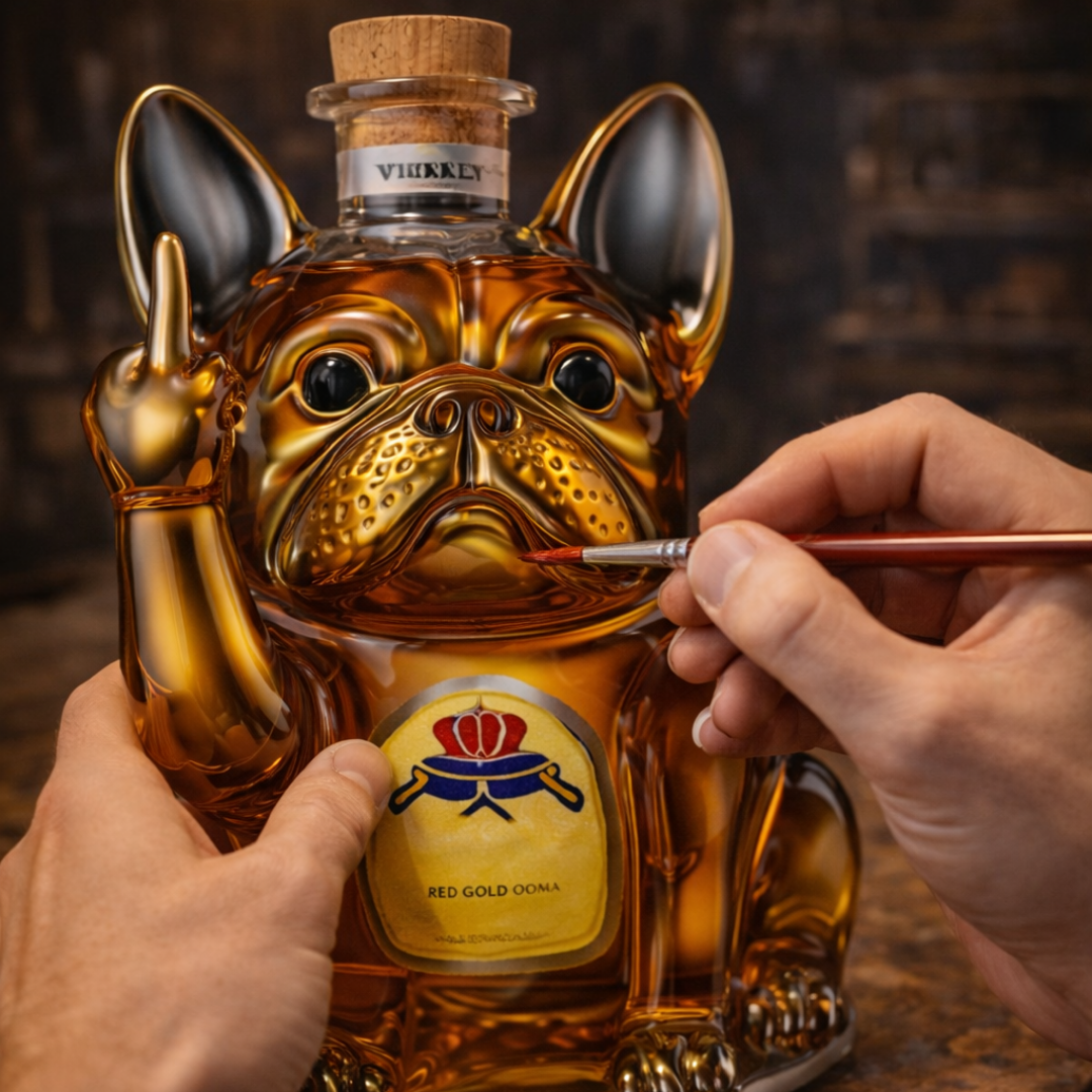 Luciano | Botella de whisky diseño perro