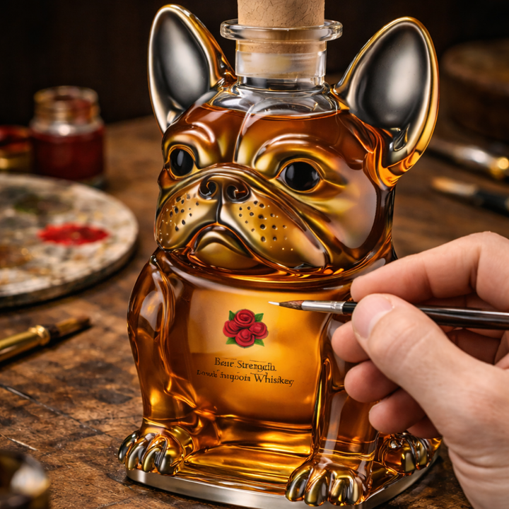 Luciano | Botella de whisky diseño perro