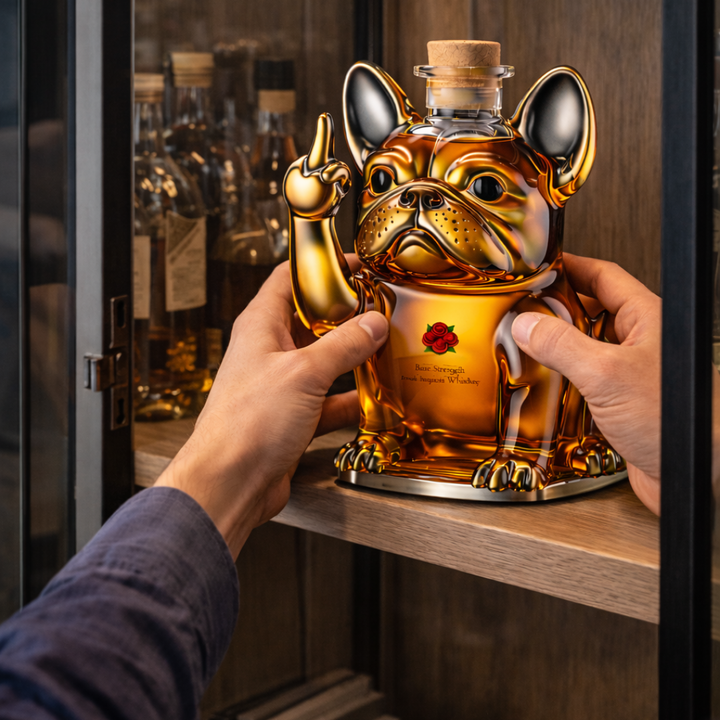 Luciano | Botella de whisky diseño perro