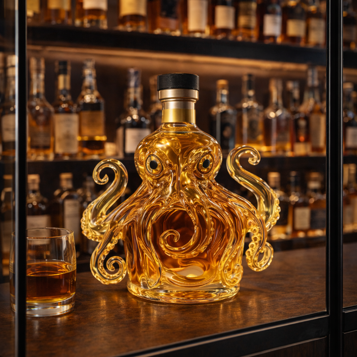 Florencio | Botella de whisky diseño pulpo