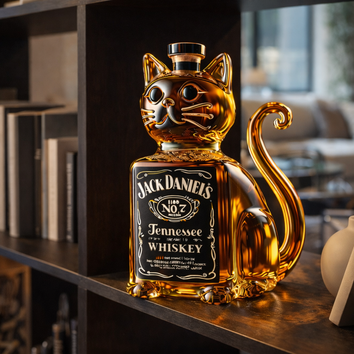 Adolfo | Botella de whisky diseño gato