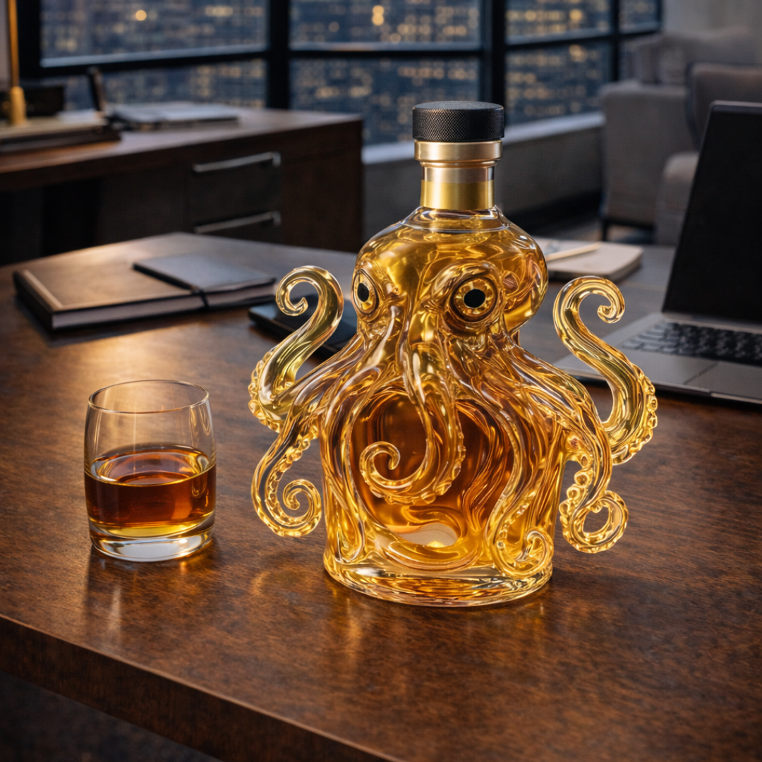 Florencio | Botella de whisky diseño pulpo